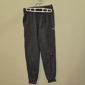 Champion Dark Gray Joggers with Blue Logo